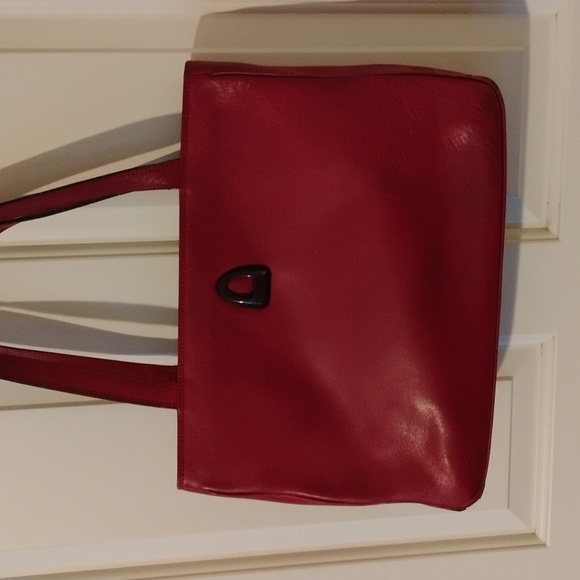Lancel Paris Red leather tote. - Picture 7 of 8